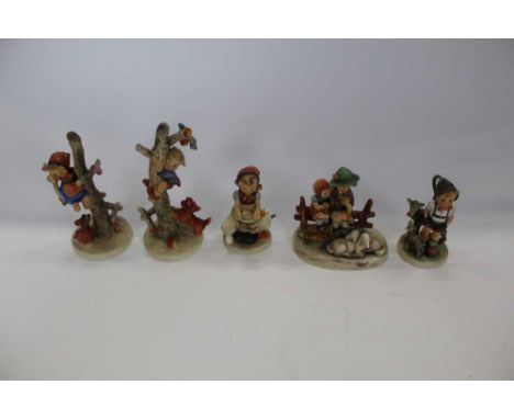Five Hummel figures - Culprits, Out Of Danger, Be Patient, Little Goat Herder and Eventide