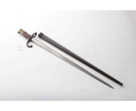 French 1874 Pattern Gras bayonet dated Paris-Oudry 1880 in scabbard