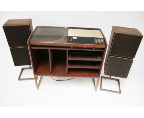 A Bang &amp; Olufsen Beocentre 7002 mid-century modern stereo hi-fi. Type 1801, S/N 2706066. Including a pair of speakers and