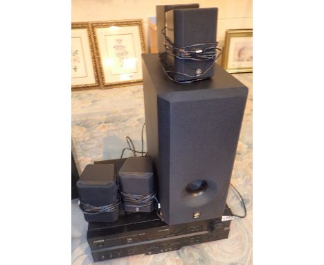 Yamaha natural sound AV receiver RX-V42ORDS cinema DSP and associated speaker system