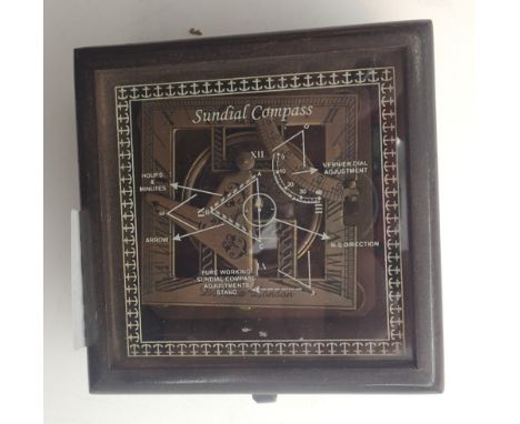 Brass boxed sundial compass marked Dolland of London