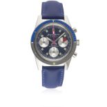 A GENTLEMAN'S "NOS" STAINLESS STEEL JACQUES MONNAT DIVERS CHRONOGRAPH WRIST WATCH CIRCA 1970s