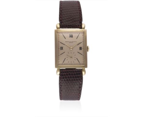 A GENTLEMAN'S 18K SOLID PINK GOLD VACHERON & CONSTANTIN WRIST WATCHCIRCA 1950Movement: 17J, manual wind, cal. V435, signed Va