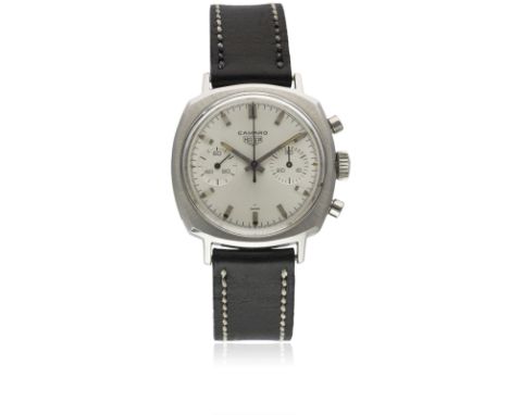 A GENTLEMAN'S STAINLESS STEEL HEUER CAMARO CHRONOGRAPH WRIST WATCH CIRCA 1970, REF. 7743SMovement: 17J, manual wind, Valjoux 