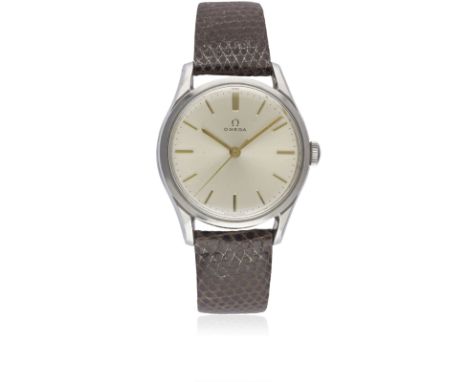 A GENTLEMAN'S STAINLESS STEEL OMEGA WRIST WATCH CIRCA 1961, REF. 2640-61 SC  Movement: 16J, manual wind, cal. 30T2SC, signed 