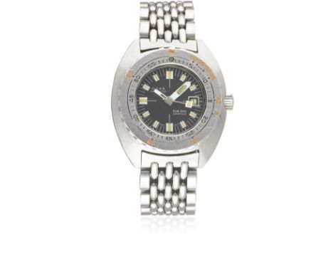 A RARE LADIES STAINLESS STEEL DOXA SUB 200 SEAMAID AUTOMATIC DIVERS BRACELET WATCH CIRCA 1970sMovement: Automatic, cal. 7 3/4