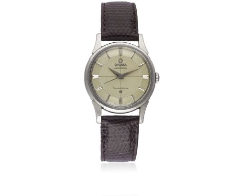 A GENTLEMAN'S STAINLESS STEEL OMEGA CONSTELLATION CHRONOMETER WRIST WATCH CIRCA 1960, REF. 14381 5 SC WITH "PIE PAN" DIALMove