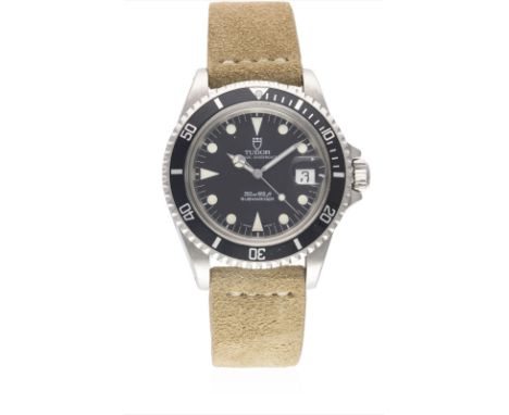 A GENTLEMAN'S STAINLESS STEEL ROLEX TUDOR PRINCE OYSTERDATE SUBMARINER WRIST WATCHCIRCA 1992, REF. 79090 WITH ORIGINAL BOX & 