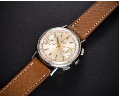 A RARE GENTLEMAN'S STAINLESS STEEL LONGINES FLYBACK CHRONOGRAPH WRIST WATCHCIRCA 1964, REF. 7414Movement: 18J, manual wind, c