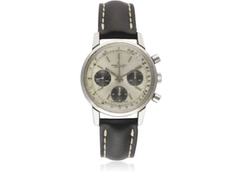 A GENTLEMAN'S STAINLESS STEEL BREITLING "LONG PLAYING" CHRONOGRAPH WRIST WATCH CIRCA 1973, REF. 815 WITH "PANDA" DIAL Movemen