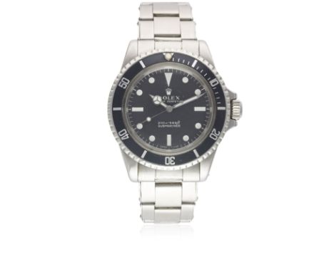 A RARE GENTLEMAN'S STAINLESS STEEL ROLEX OYSTER PERPETUAL SUBMARINER BRACELET WATCHDATED 1967, REF. 5513 WITH "METERS FIRST" 