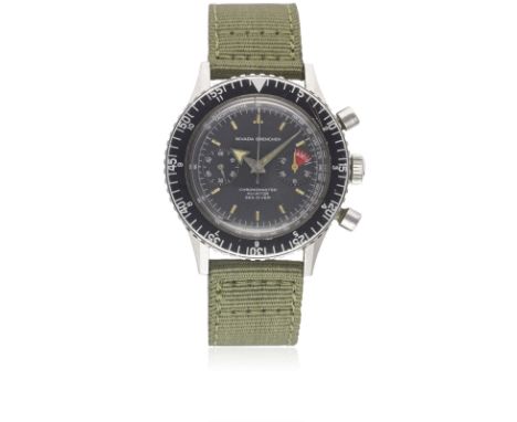 A GENTLEMAN'S STAINLESS STEEL NIVADA GRENCHEN CHRONOMASTER AVIATOR SEA DIVER CHRONOGRAPH WRIST WATCH CIRCA 1960s, REF. 85001 