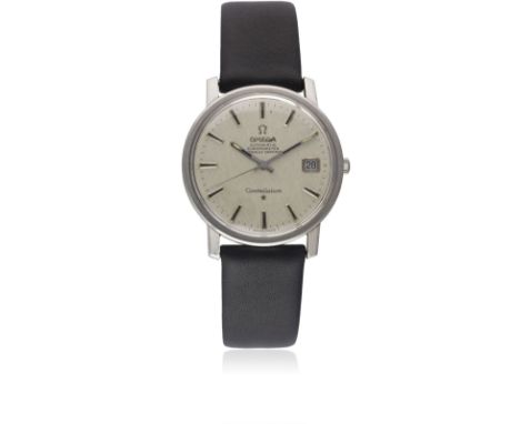 A GENTLEMAN'S STAINLESS STEEL OMEGA CONSTELLATION AUTOMATIC CHRONOMETER WRIST WATCH DATED 1969, REF. 168018 WITH SILVER "LINE