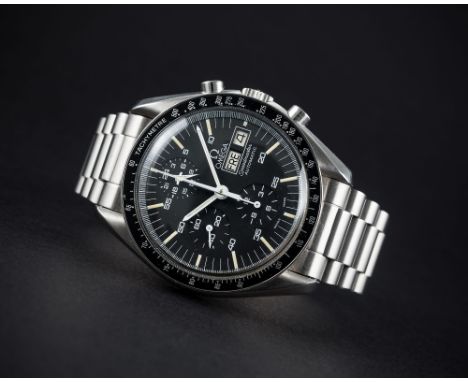 A VERY RARE GENTLEMAN'S STAINLESS STEEL OMEGA SPEEDMASTER "HOLY GRAIL" PROFESSIONAL AUTOMATIC CHRONOGRAPH BRACELET WATCH DATE