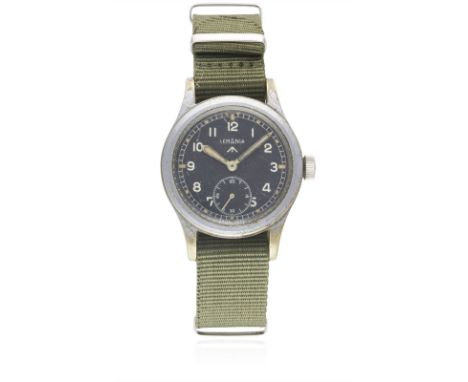 A GENTLEMAN'S BRITISH MILITARY LEMANIA W.W.W. WRIST WATCH CIRCA 1940s, PART OF THE "DIRTY DOZEN"Movement: Manual wind, cal. 2