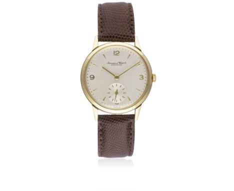 A GENTLEMAN'S 9CT SOLID GOLD IWC SCHAFFHAUSEN WRIST WATCH CIRCA 1960s Movement: Manual wind, cal. 88, signed International Wa