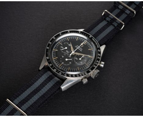 A VERY RARE GENTLEMAN'S STAINLESS STEEL OMEGA SPEEDMASTER CHRONOGRAPH WRIST WATCH CIRCA 1962, REF. 2998-5 WITH "ALPHA" HANDS 