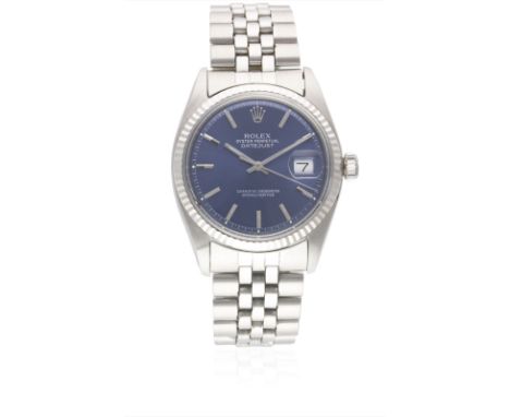 A GENTLEMAN'S STEEL & WHITE GOLD ROLEX OYSTER PERPETUAL DATEJUST BRACELET WATCHCIRCA 1971, REF. 1601Movement: 26J, automatic 
