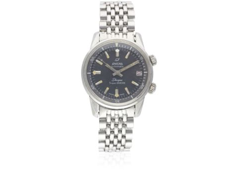 A GENTLEMAN'S STAINLESS STEEL ENICAR SHERPA SUPER DIVETTE AUTOMATIC DIVERS BRACELET WATCH CIRCA 1960s, REF. 144-35-021Movemen