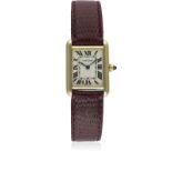 A LADIES 18K SOLID GOLD CARTIER TANK LOUIS WRIST WATCH CIRCA 2000s, REF. 2442 Movement: Quartz,