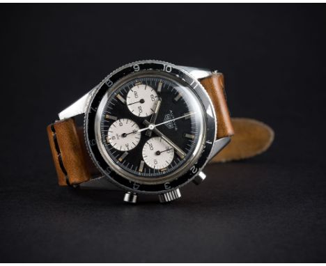 A RARE GENTLEMAN'S STAINLESS STEEL HEUER AUTAVIA CHRONOGRAPH WRIST WATCH CIRCA 1968, REF. 2446 WITH 3RD EXECUTION DIAL, THE M