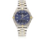 A GENTLEMAN'S TITANIUM & GOLD BREITLING AEROSPACE REPETITION MINUTES BRACELET WATCH CIRCA 1990s,