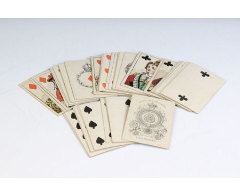Fuller ( S and J publishers) 19th century Imperial Royal Playing Cards, circa 1828, complete deck of coloured wood-engraved c