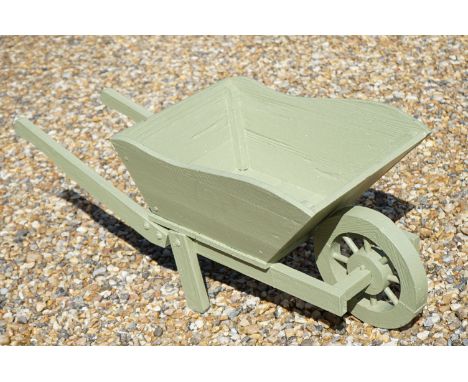 Painted Wooden Wheelbarrow / Garden Planter, 97cm long 