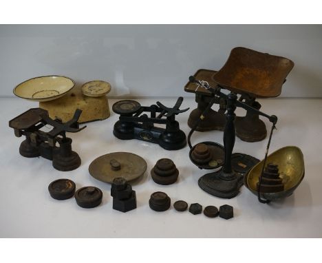 Mixed lot of Old Metal Scales and Weights 