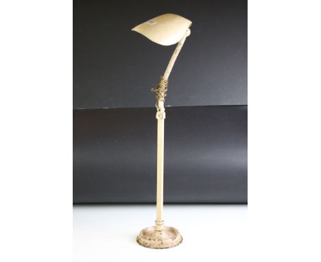 Early 20th century Metal Swan Neck Office / Industrial Lamp, 74cm high 