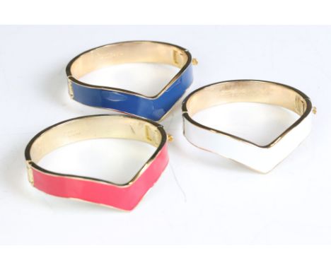 Three Anna Lou of London enamel bangles. 