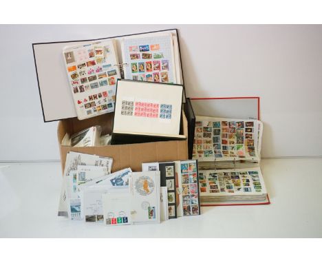 A collection of mixed stamps to include mounted and loose examples together with first day covers. 