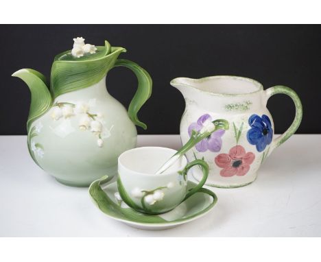 Graff ' Lily of The Valley ' tea set for one, to include teapot &amp; cover (18cm high), teacup, saucer and teaspoon; togethe