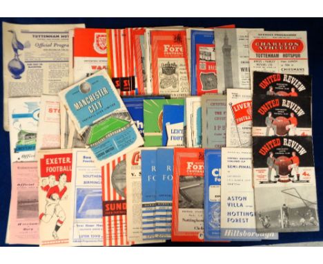 Football programmes, a collection of approx. 70 1950's programmes, inc. Manchester Utd v Leicester 54/55, Manchester Utd v Ne