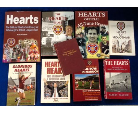 Heart of Midlothian FC, a collection of 9 books including 'The Story of The Hearts 1874-1924' by William Reid, scarce early C