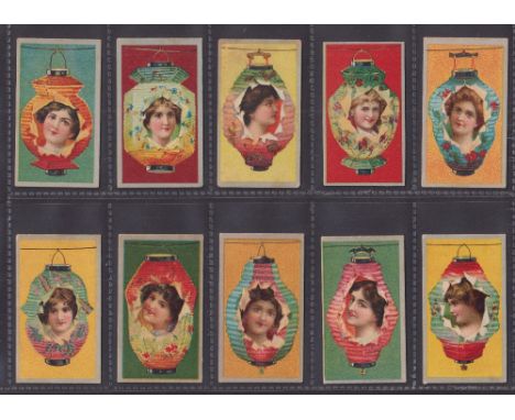 Cigarette cards, USA, BAT Beauties (Lantern Girls) (set 25 cards) (1 card with a small area of writing on the back, otherwise