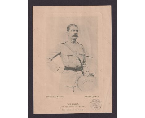 Cigarette card, Player's Cabinet Size Picture type card, no 3 The Sirdar Lord Kitchener. Grey Green Front with back printed i