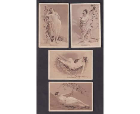 Cigarette cards, USA, Buchner, Morning Glory Maidens and American Flowers, 'X' size, four cards, all Maidens, Croizette, Lurl