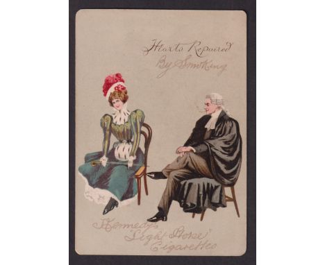 Cigarette card, Richard Kennedy, Army & Navy Cartoons, 'P' size, type card, 'Hearts repaired by smoking Kennedy's Light Horse