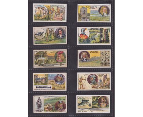 Cigarette cards, F J Smith Battlefields of Great Britain (Mixed brands) (set 50 cards) (a few with light foxing marks, gen gd