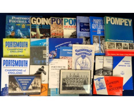 Portsmouth FC, a quantity of books, booklets, fixture cards, Year books, brochures etc, 1940's onwards inc. 'Let's Talk About