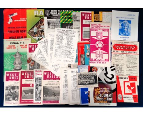 Football programmes, West Ham Utd, a selection of approx. 60 items, mostly programmes, inc. Aways v Charlton 57/58, v Swindon