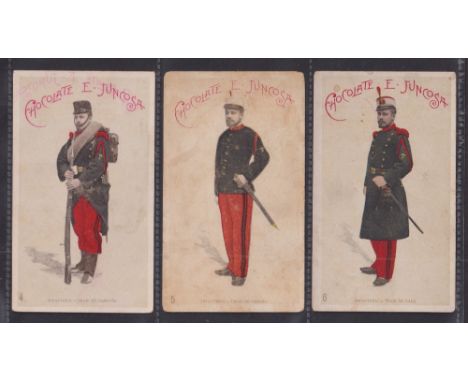 Trade cards, Spain, Juncosa Chocolate, Spanish Army Uniforms, 'P' size (set, 36 cards) (mixed condition, some poor, mostly fa