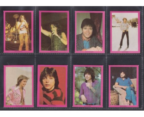 Trade stickers, Webcosa, Top Pop Stickers, part set, 33 stickers plus one wrapper, inc. Alice Cooper, Marc Bolan, Elvis, Davi