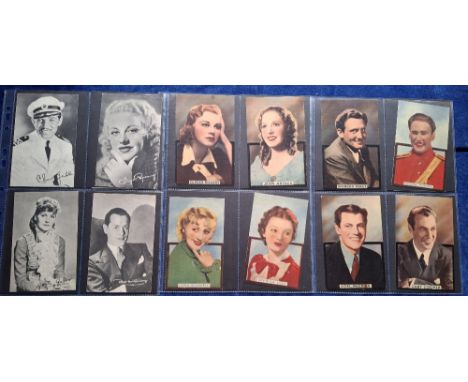 Trade cards, Film, TV & Cinema, 75 cards from 4 different series, all 'P' or 'G' size issues, all unbranded. 17 P sized colou