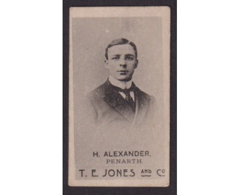 Cigarette card, T.E. Jones & Co, Welsh Rugby Players, type card, H. Alexander, Penarth (slight toning, gd) (1)