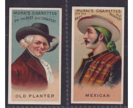 Cigarette cards, Japan, Murai, World's Smokers, two cards, Old Planter & Mexican (gd) (2)
