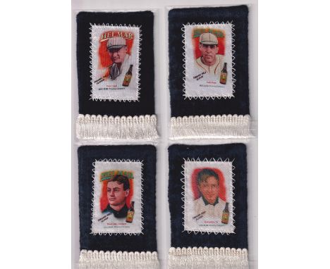 Trade silks, USA, selection of modern baseball silk issues, Helmar Brewing Co, 4 silks, Daffy Dean, Mathewson, NY, Elmer Flic