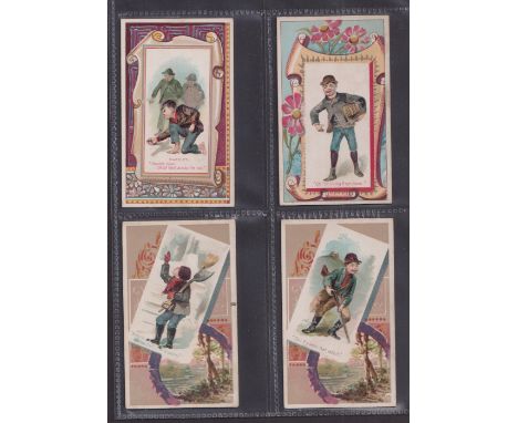 Cigarette cards, USA, Duke's, Terrors of America & their Doings, 'X' size, 4 cards, 'Marbles. Knuckle Down…', 'Oh! I'm in the