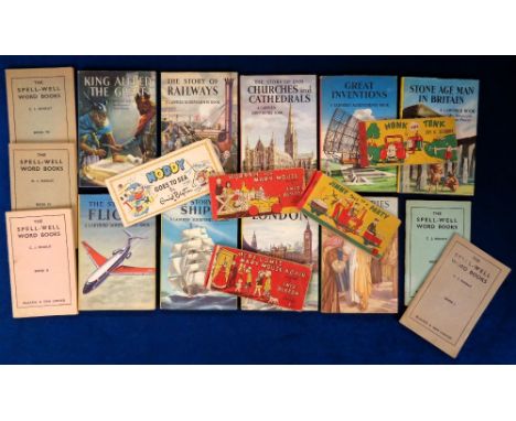Children's Books, 19 books to comprise 9 First Edition Ladybird books (all gd, 8 with dust wrappers), 5 Spell-Well Word Books